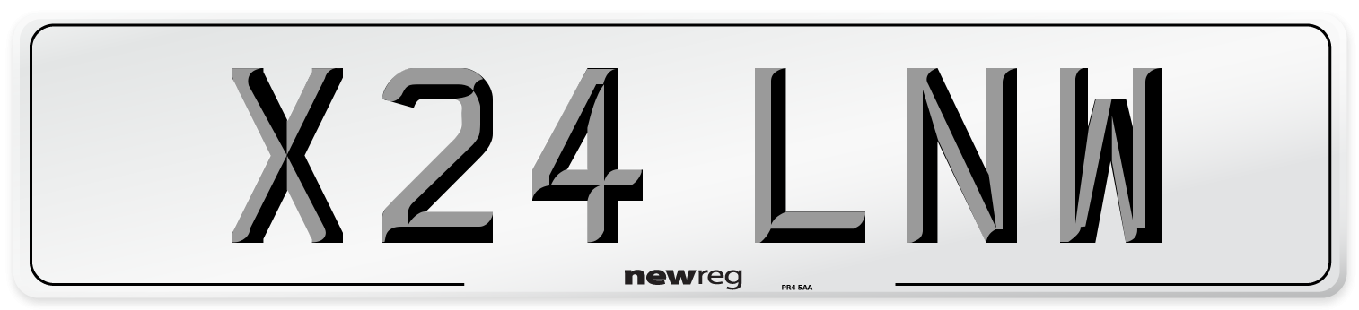X24 LNW Number Plate from New Reg